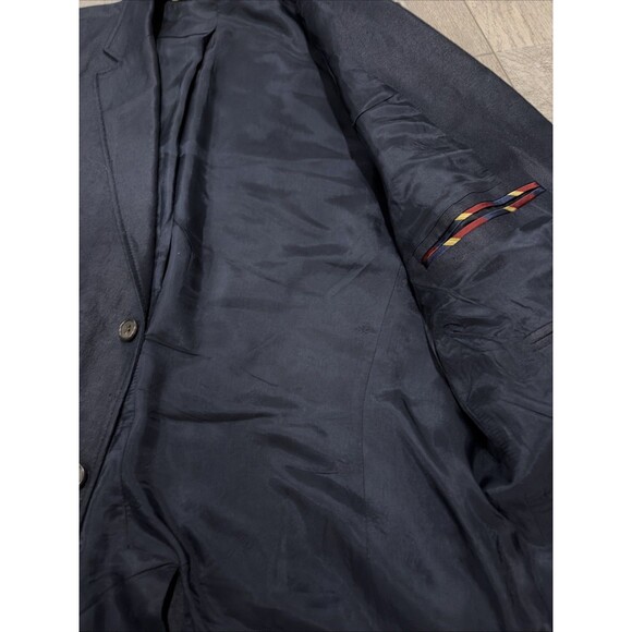 J Crew Mens Navy Blue Cotton Irish Linen Chino Blazer Jacket Sz 42R Sport Coat - Picture 5 of 9